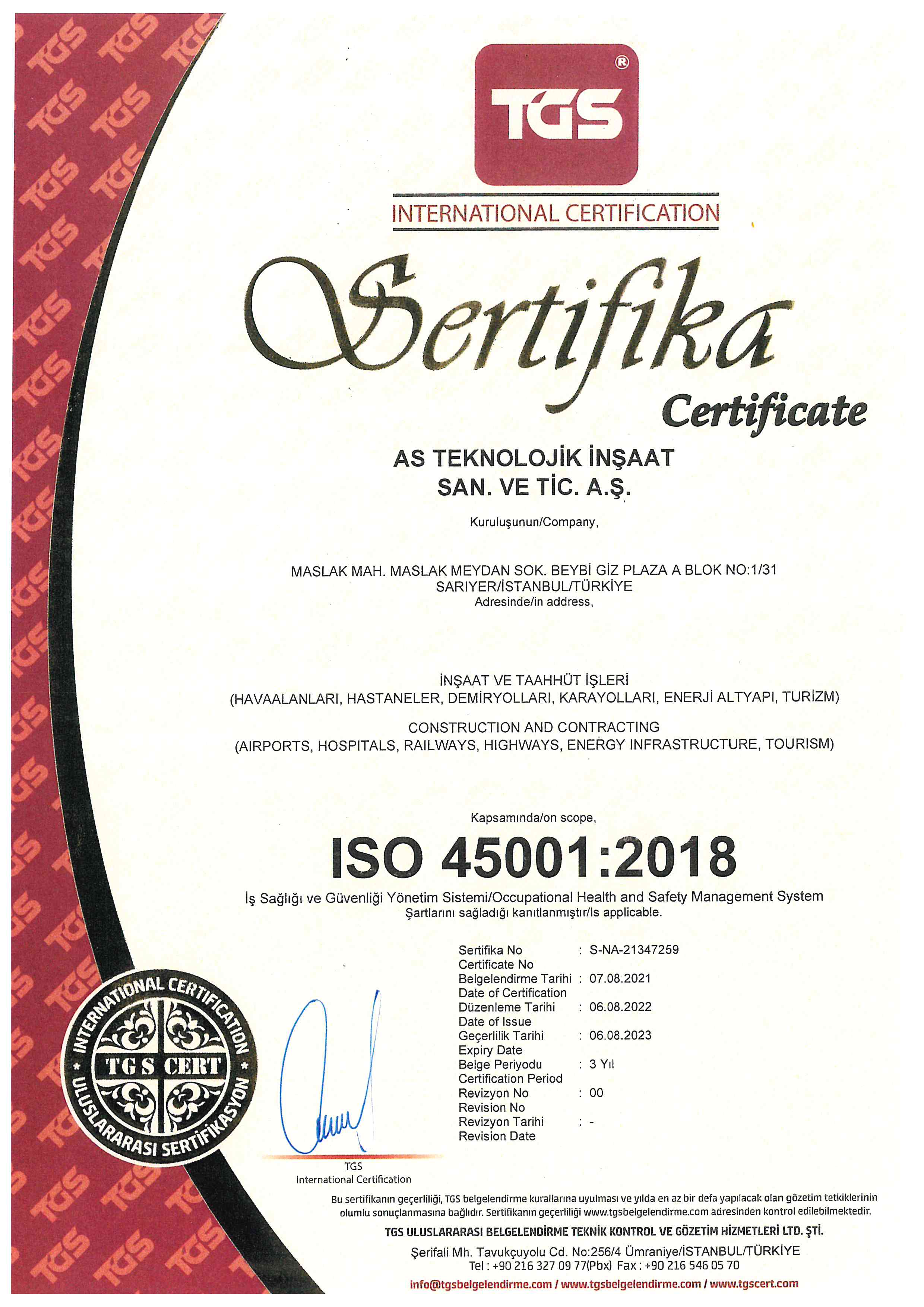 Our Certificates
